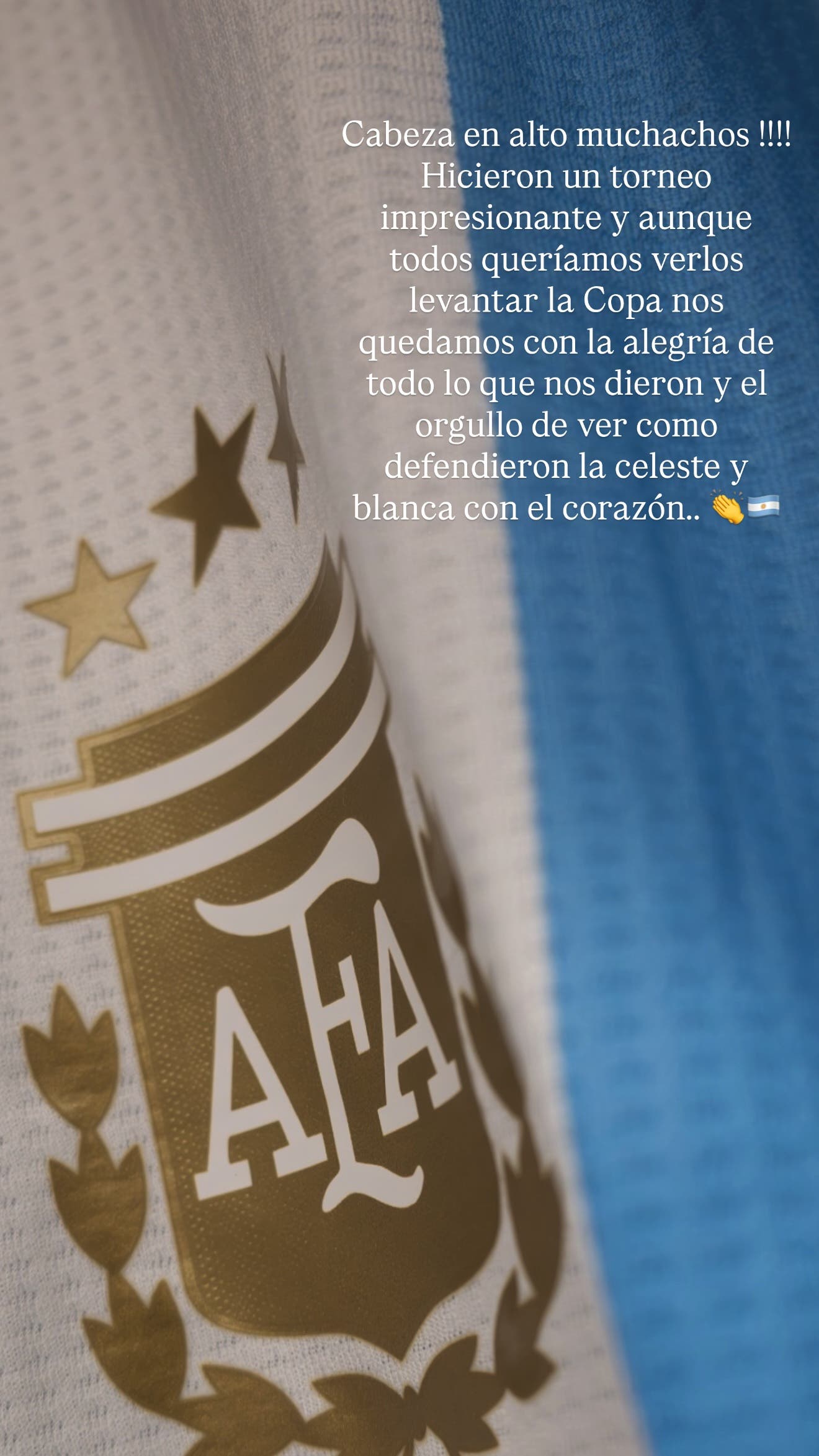 Lionel Messi's message for the Argentinian players of the U20 national team.
