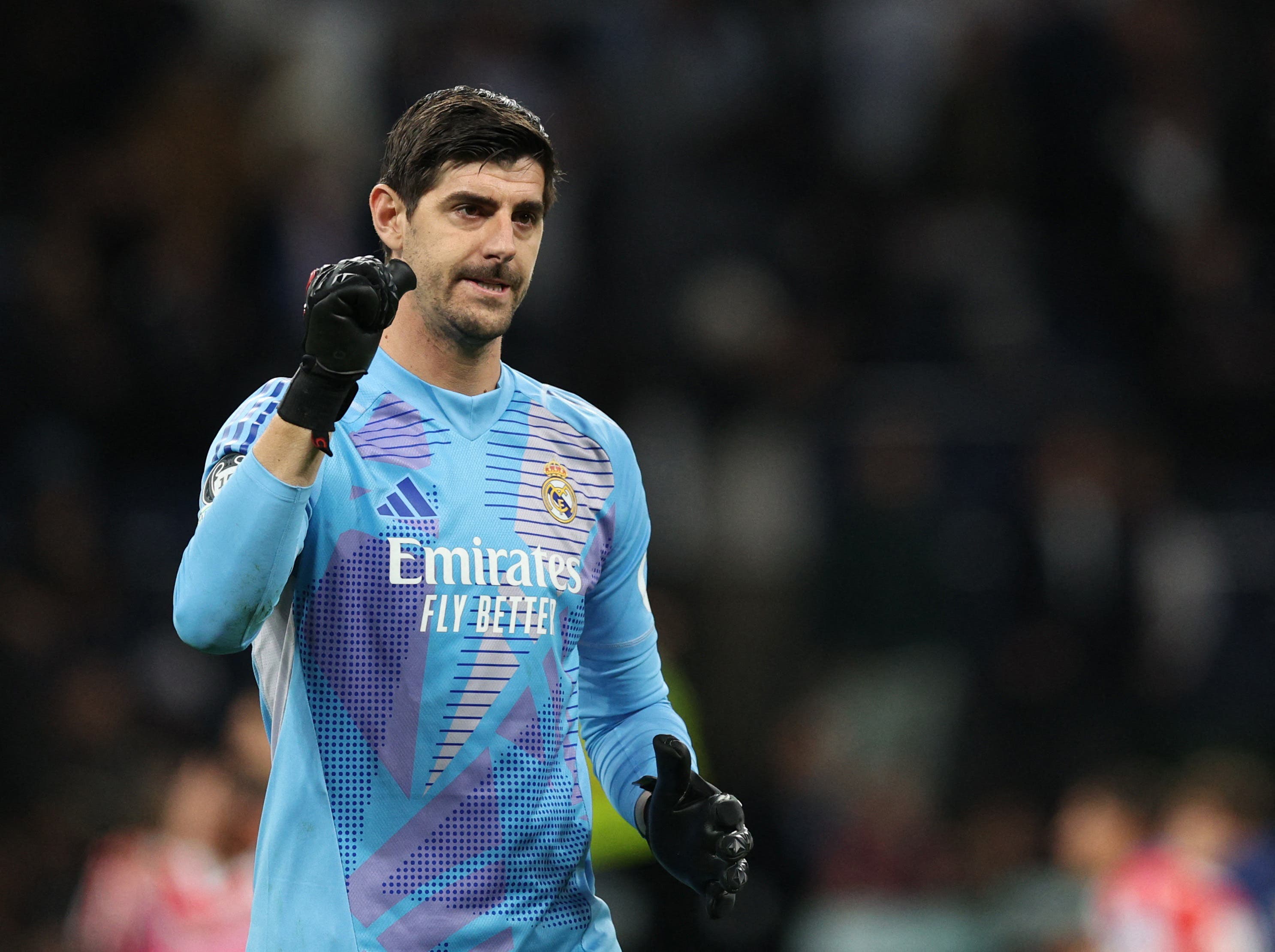  Real Madrid's Thibaut Courtois celebrates 