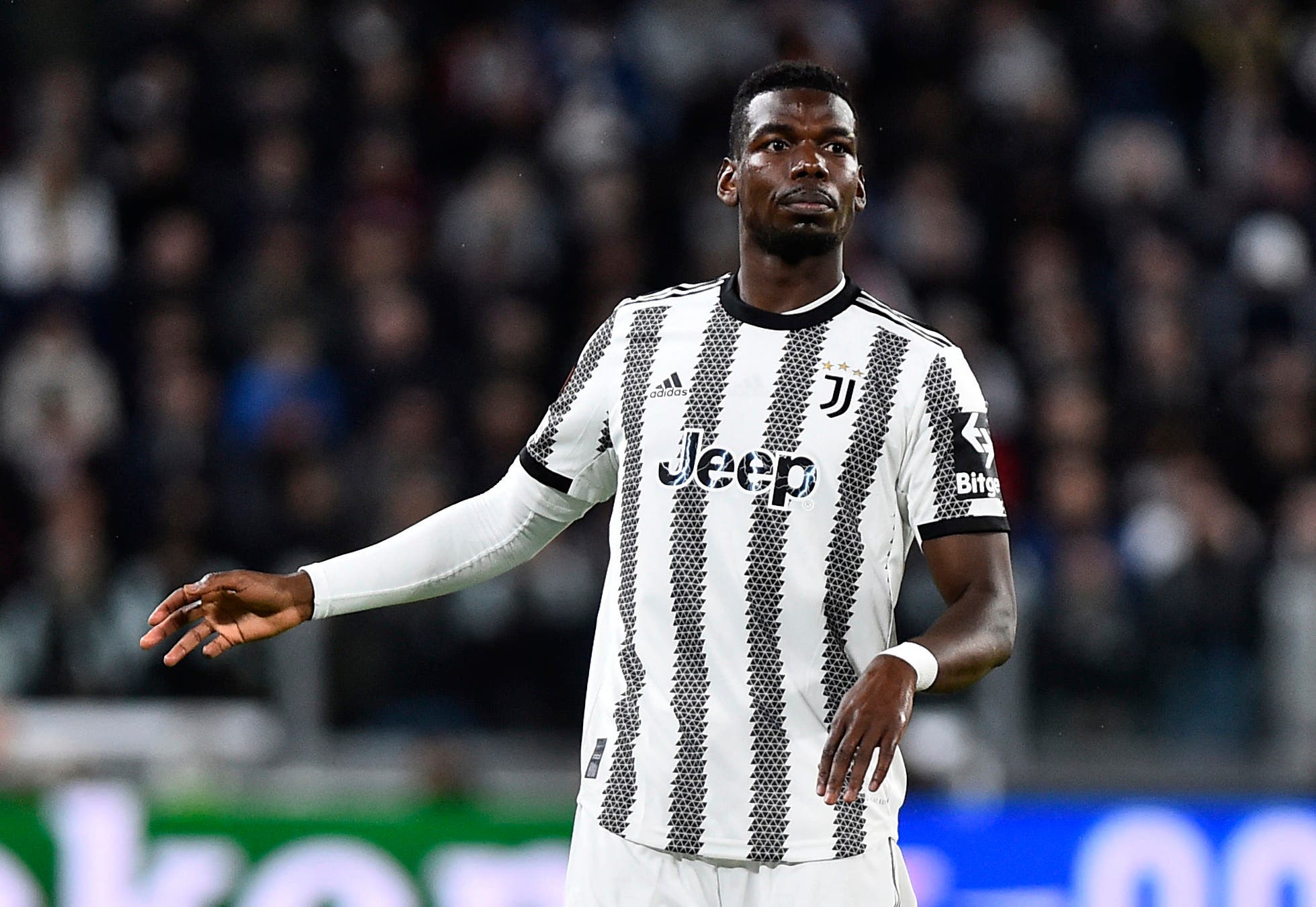 Paul Pogba playing for Juventus before being banned