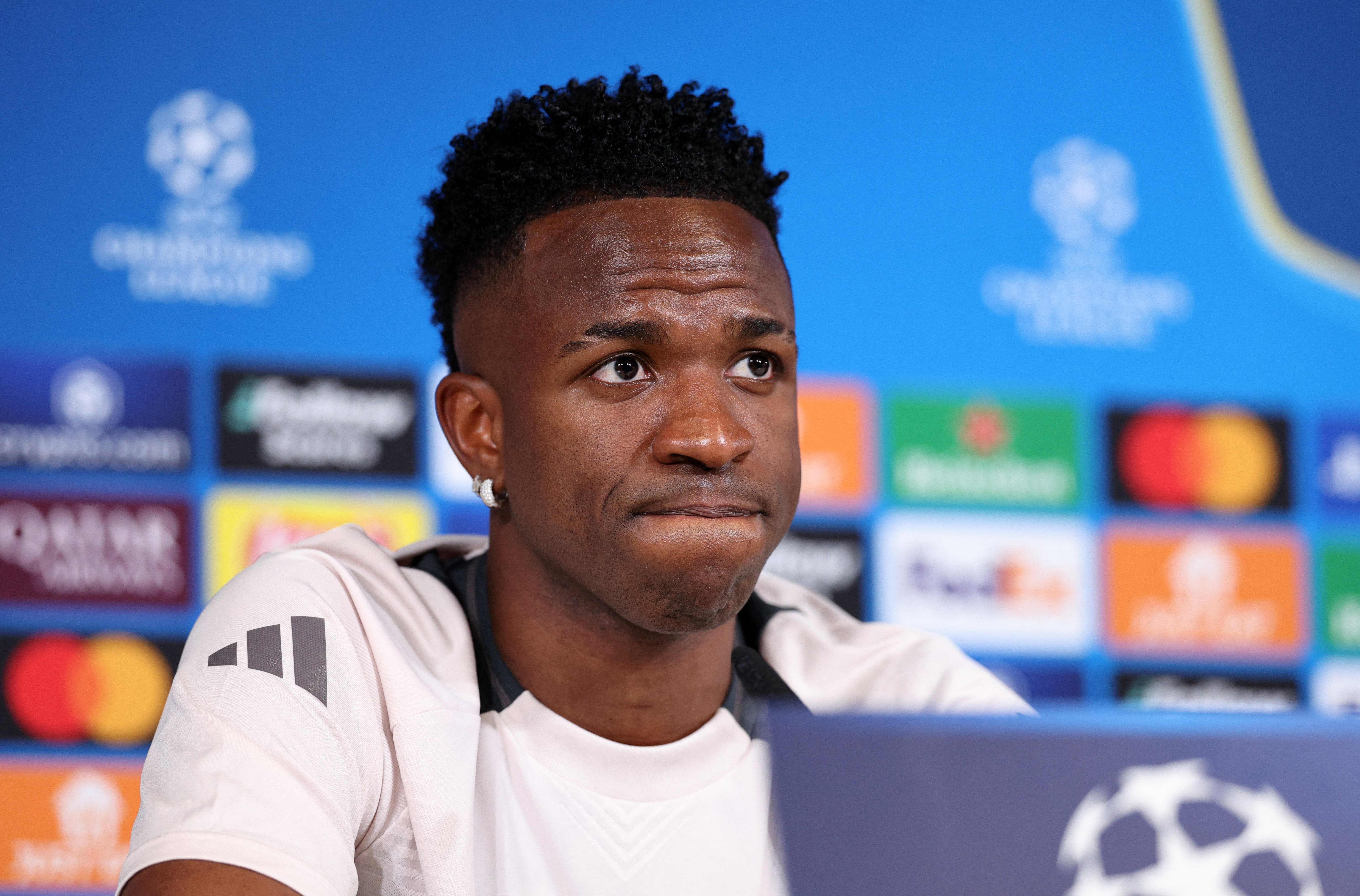 Real Madrid's Vinicius Junior during the press conference