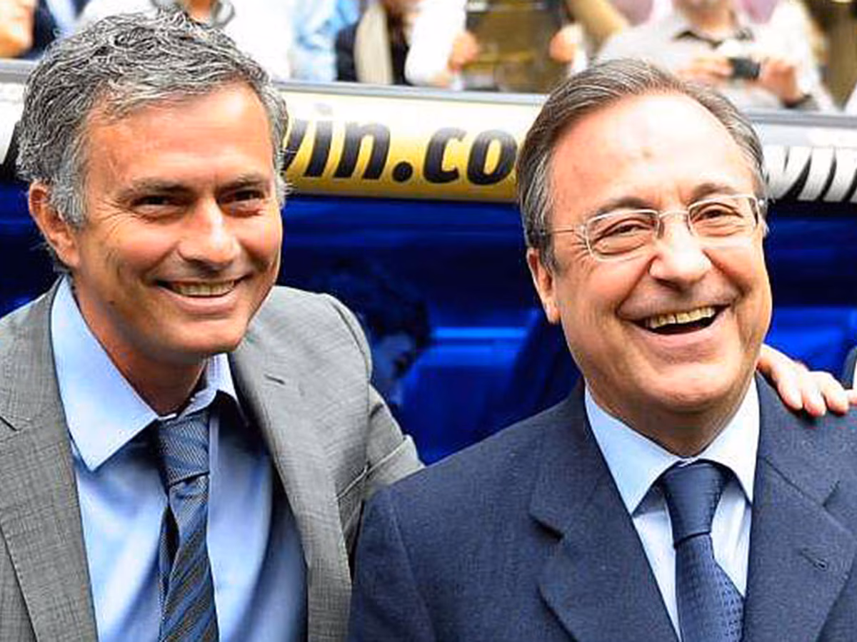 Florentino Pérez and José Mourinho during his first stage at Real Madrid.