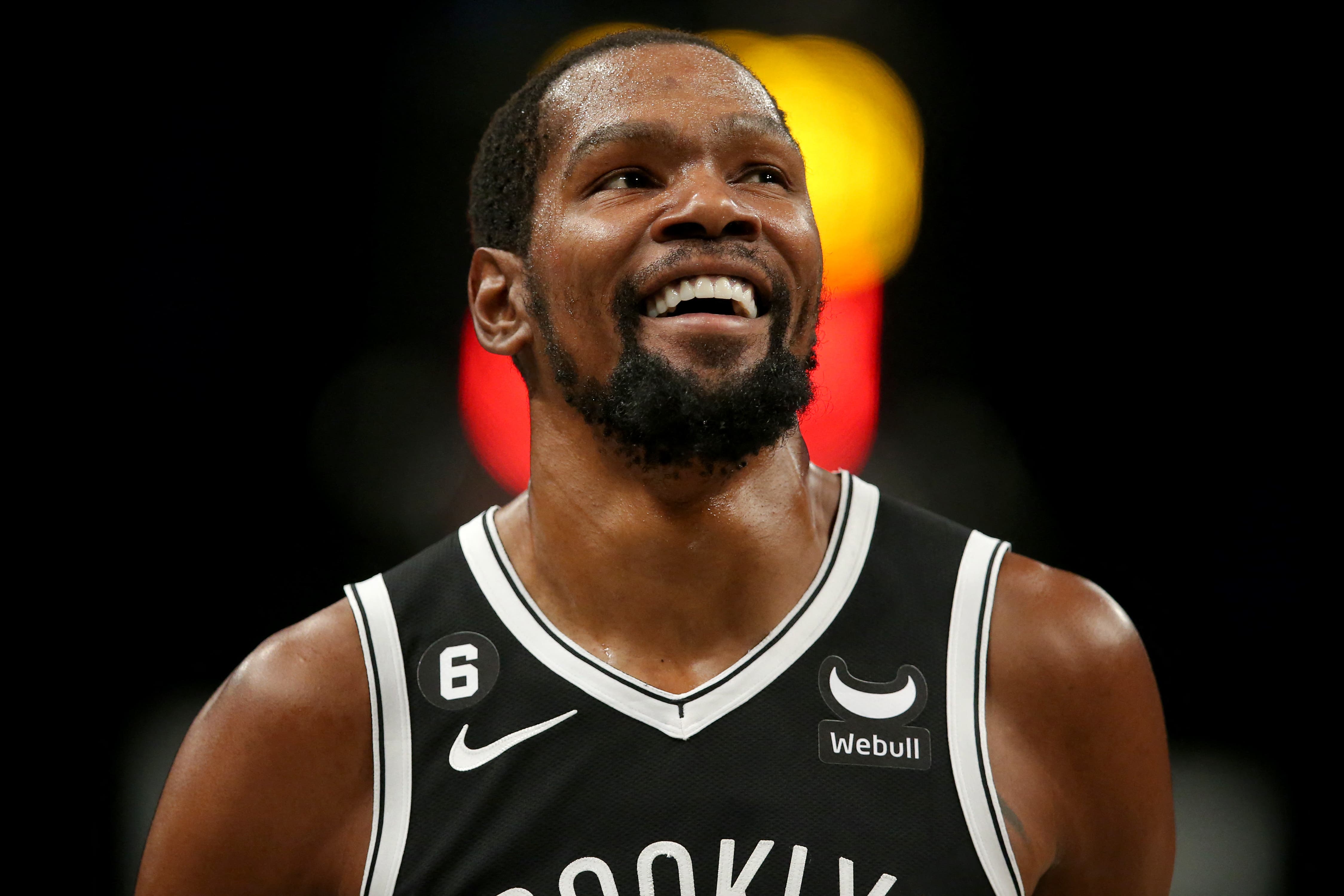 Kevin Durant playing for the Brooklyn Nets in 2022.