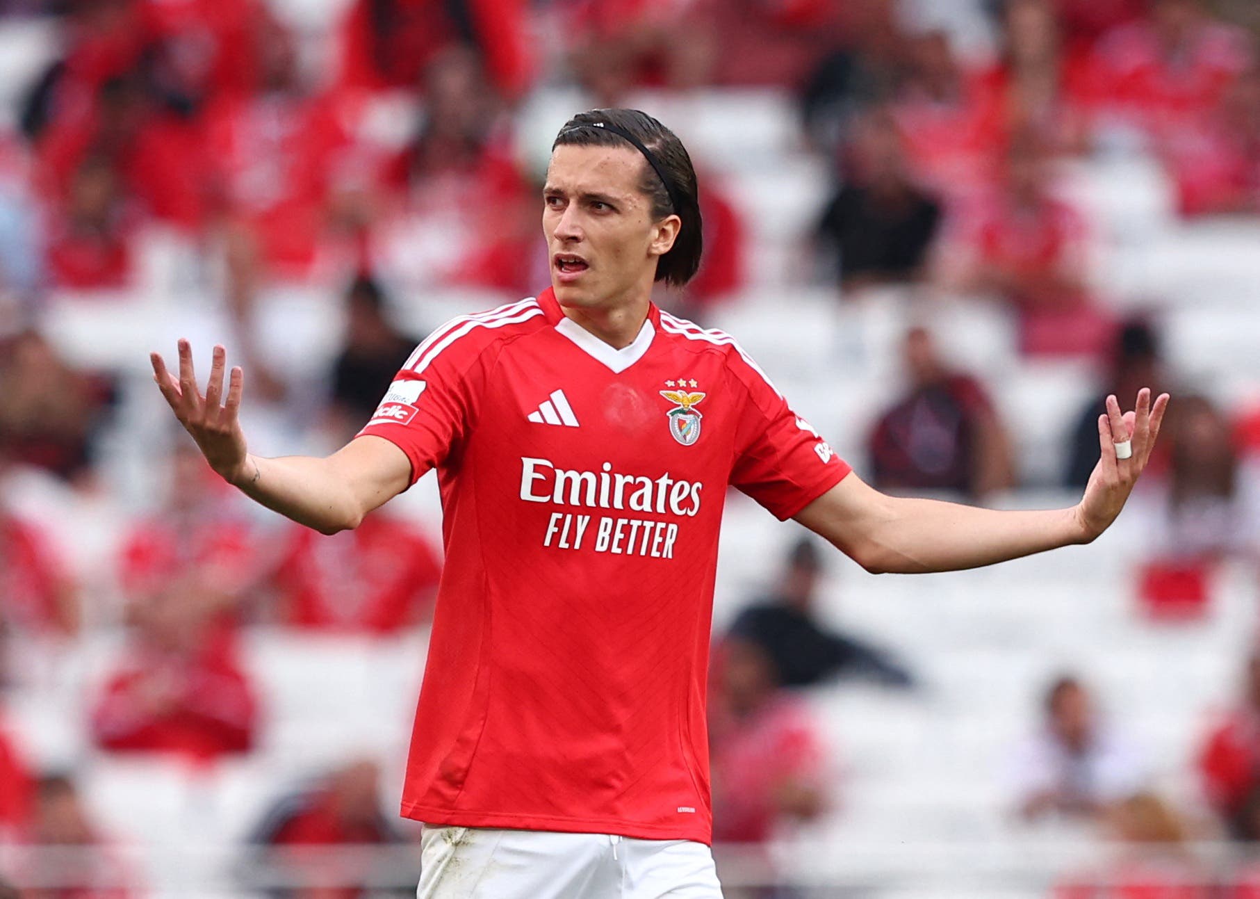 Benfica's Alvaro Fernandez Carreras reacts