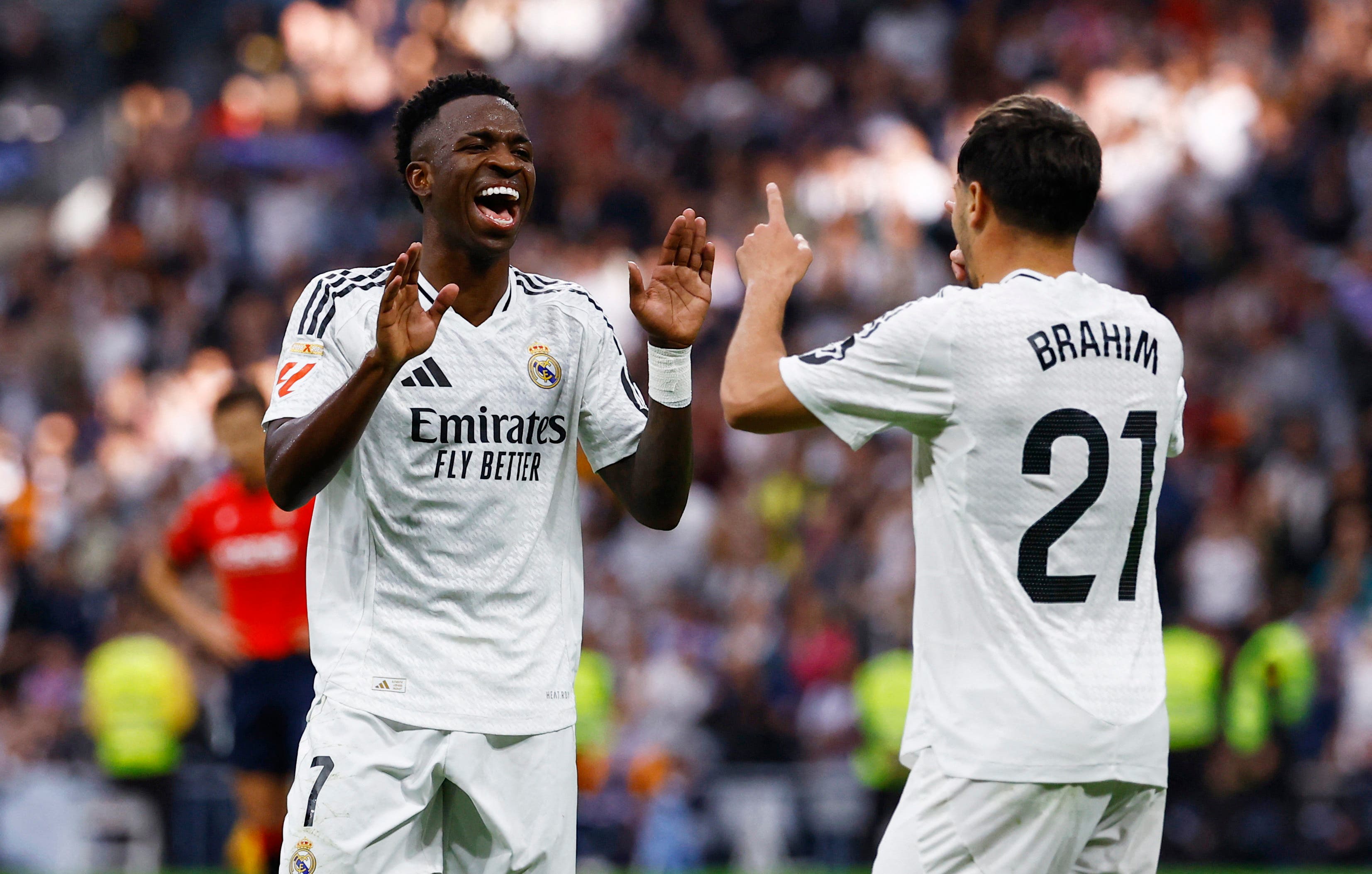 Vinícius Jr. playing for Real Madrid.