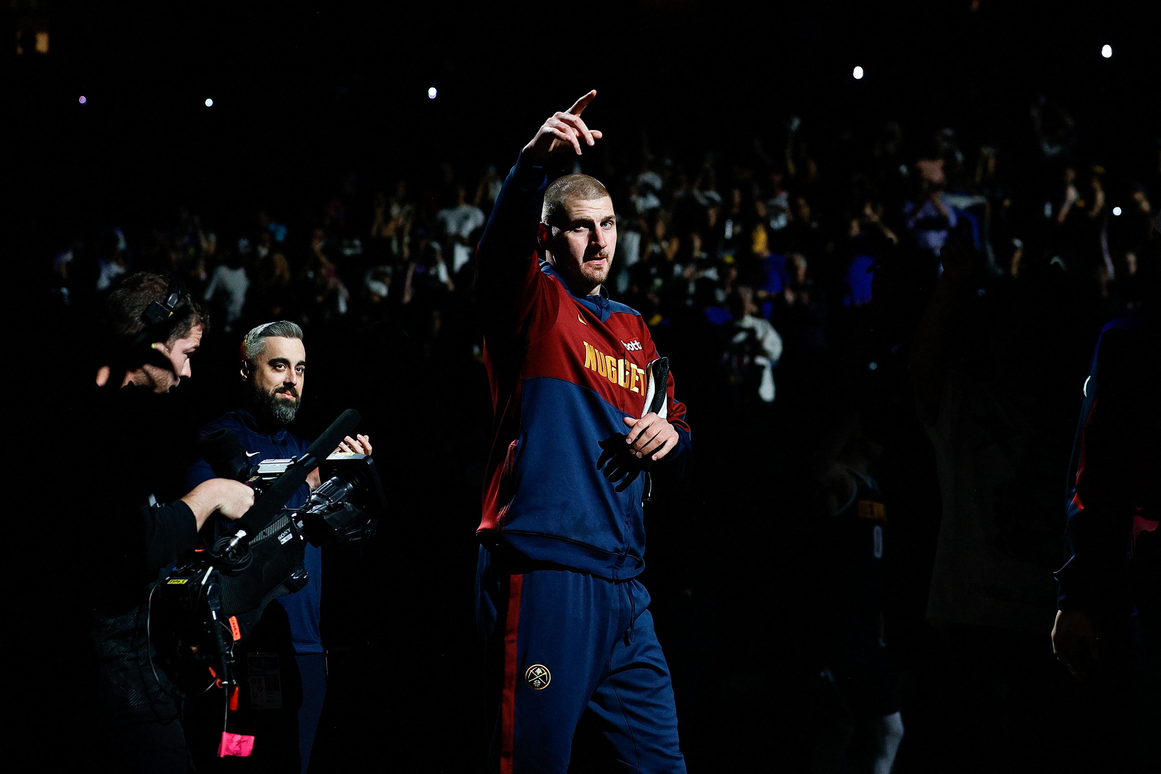 Nikola Jokić en un partido de la NBA con los Denver Nuggets.