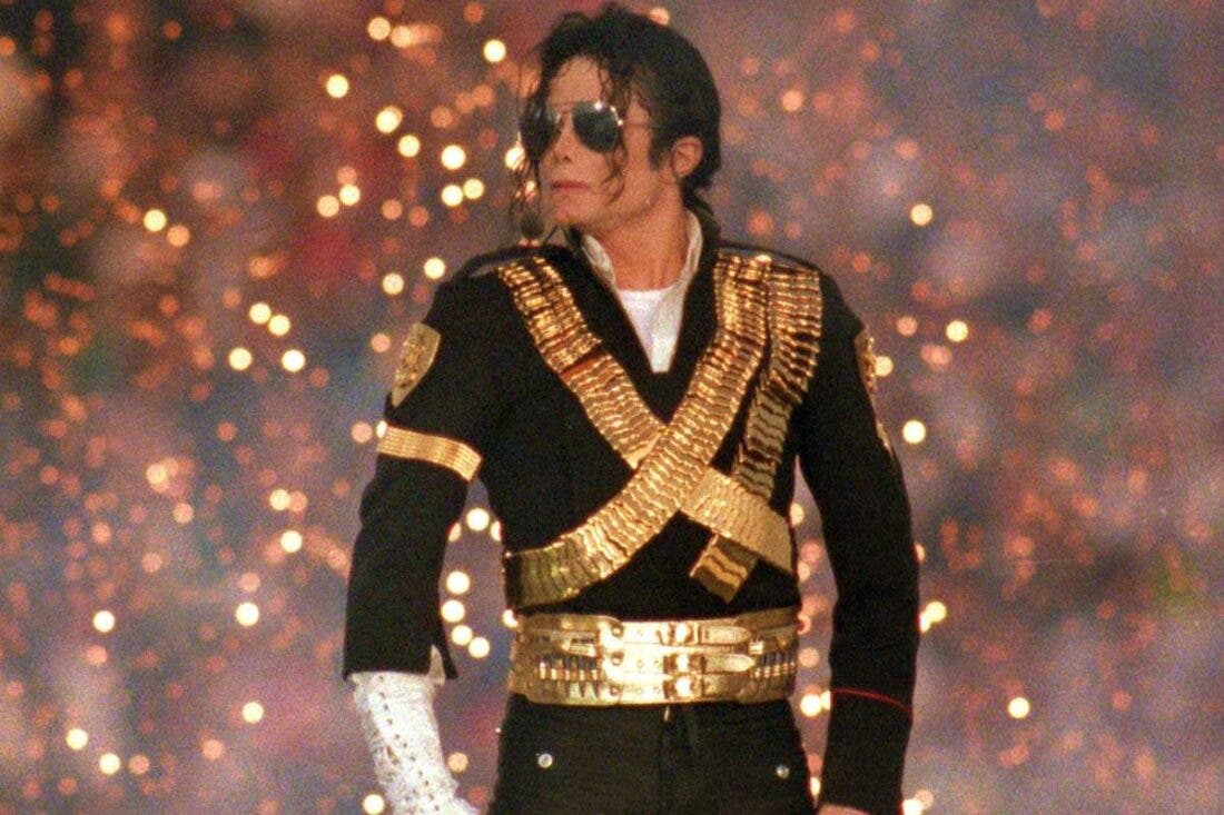 Michael Jackson during his performance on the Super Bowl.