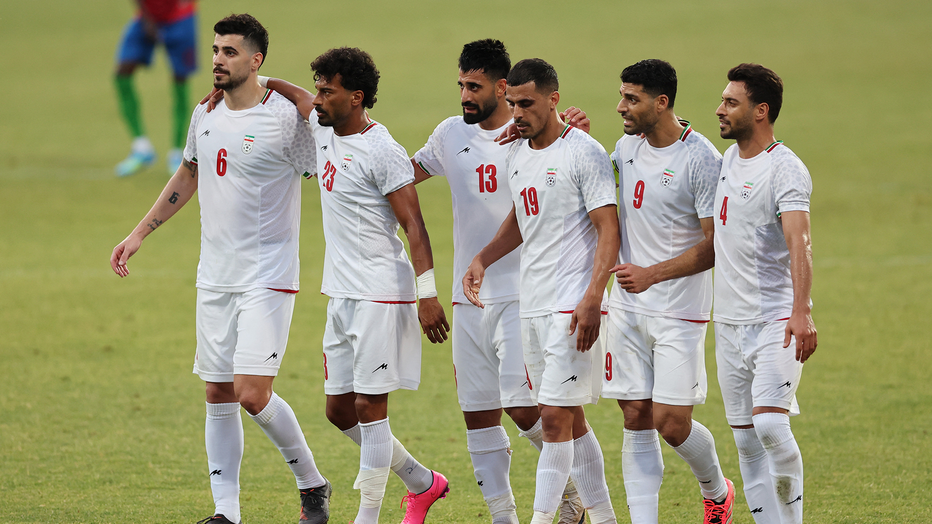 Soccer Football - International Friendly - Iran v Gambia - Mardan Sports Complex, Antalya, Turkey - May 29, 2026 Iran's Mehdi Taremi celebrates scoring their third goal with teammates REUTERS/Umit Bektas