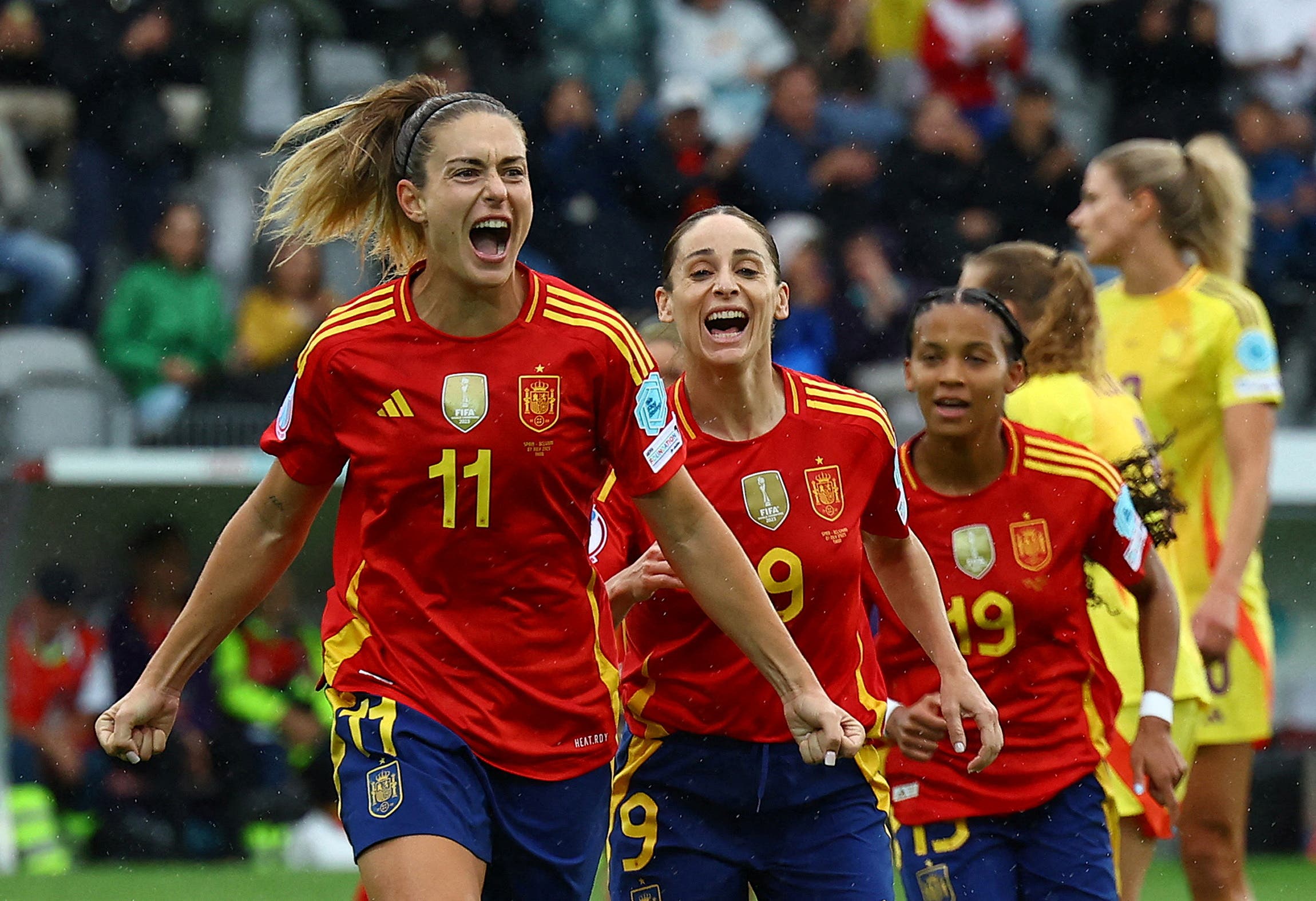 Soccer Football - UEFA Women's Euro 2025 - Group B - Spain v Belgium - Stockhorn Arena, Thun, Switzerland - July 7, 2025 Spain's Alexia Putellas celebrates scoring their first goal REUTERS/Piroschka Van De Wouw TPX IMAGES OF THE DAY