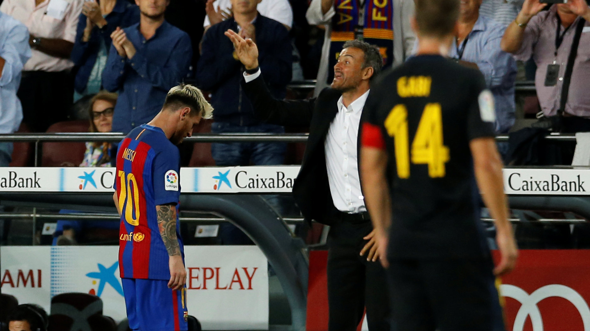 Lionel Messi y Luis Enrique durante su tiempo en Barcelona.