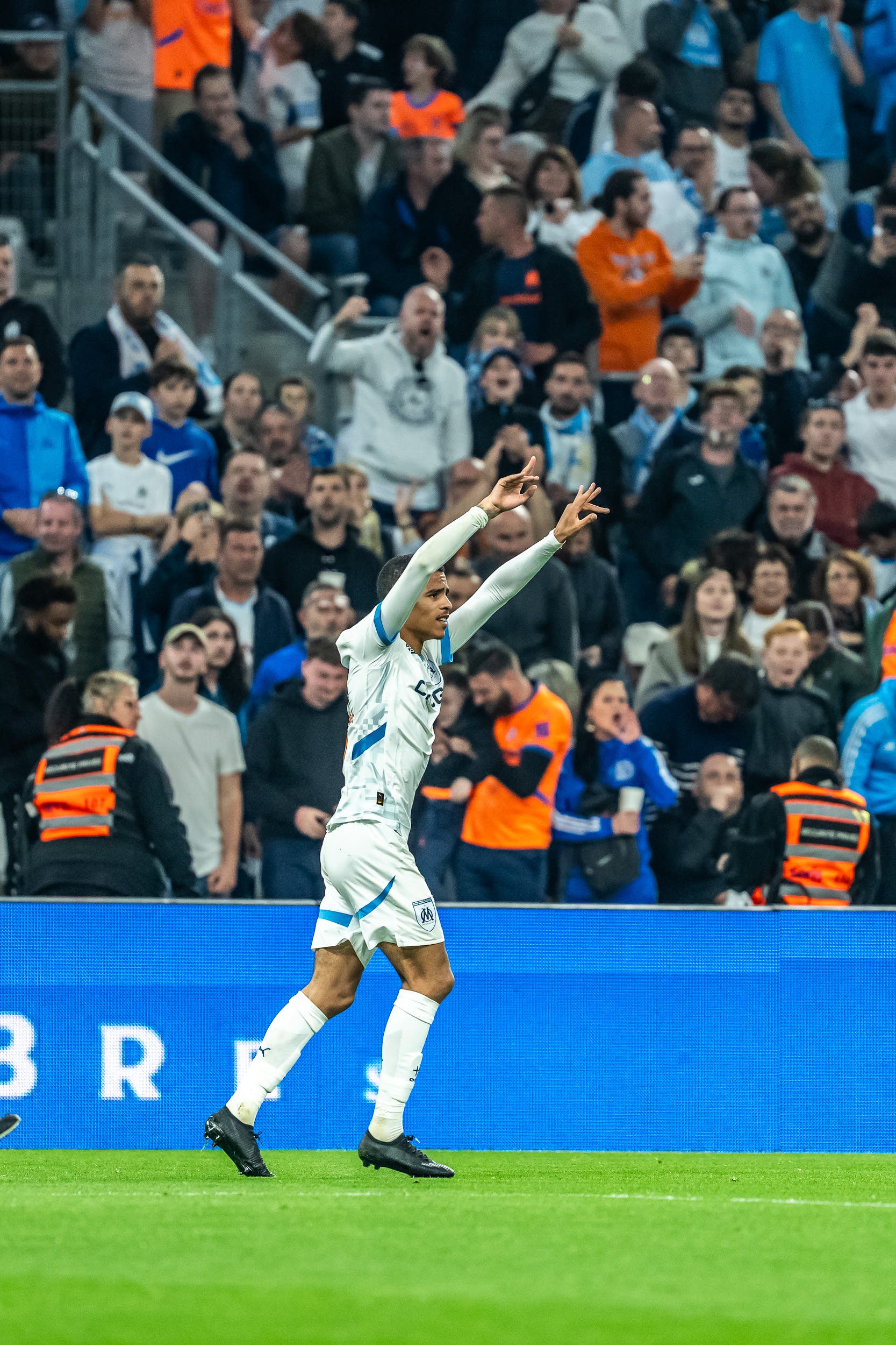 Mason Greenwood celebrates after scoring