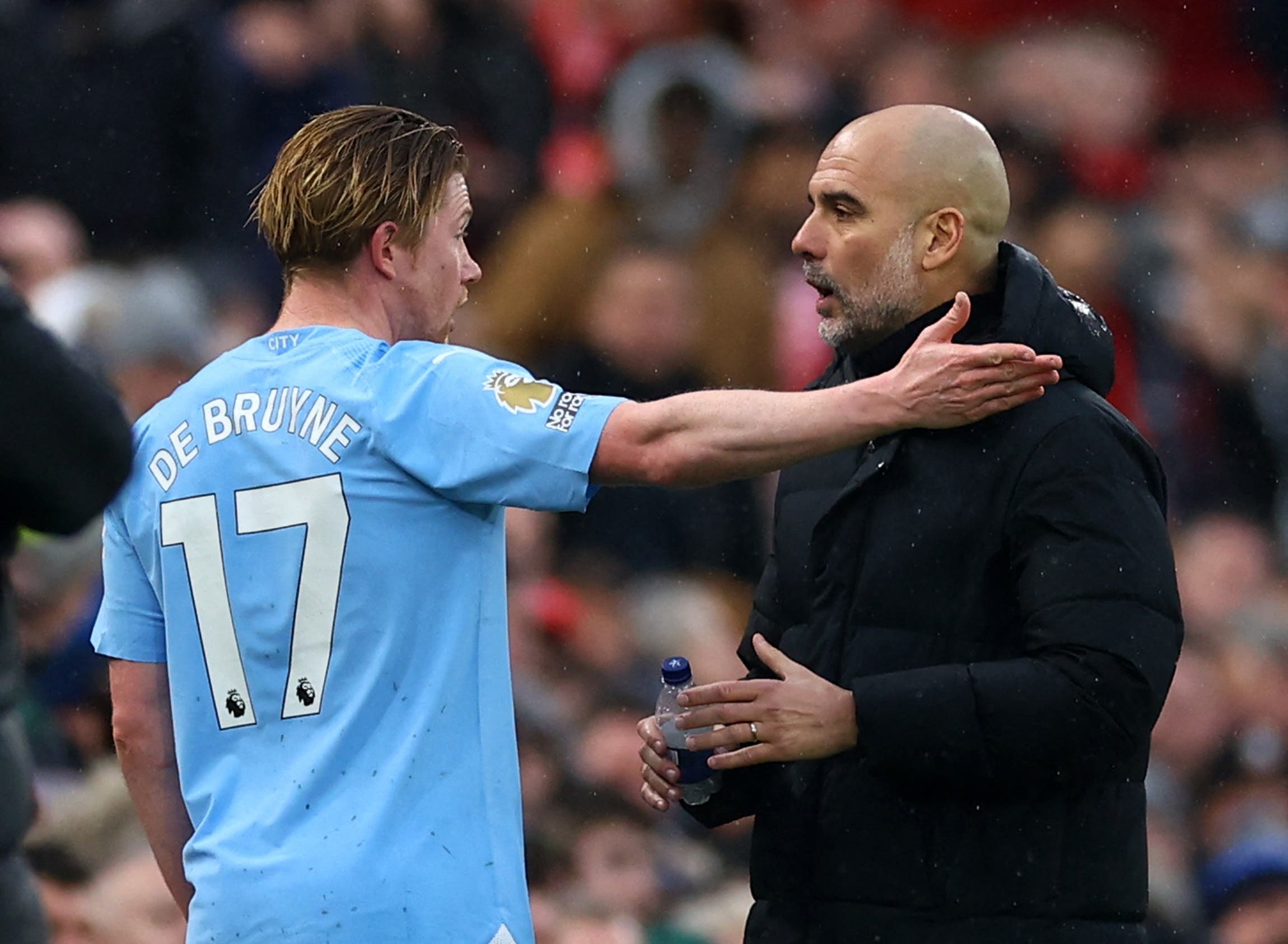 Kevin de Bruyne and Pep Guardiola