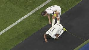the exact moment when Rodrygo injures his ACL In the match between Real Madrid and Getafe.