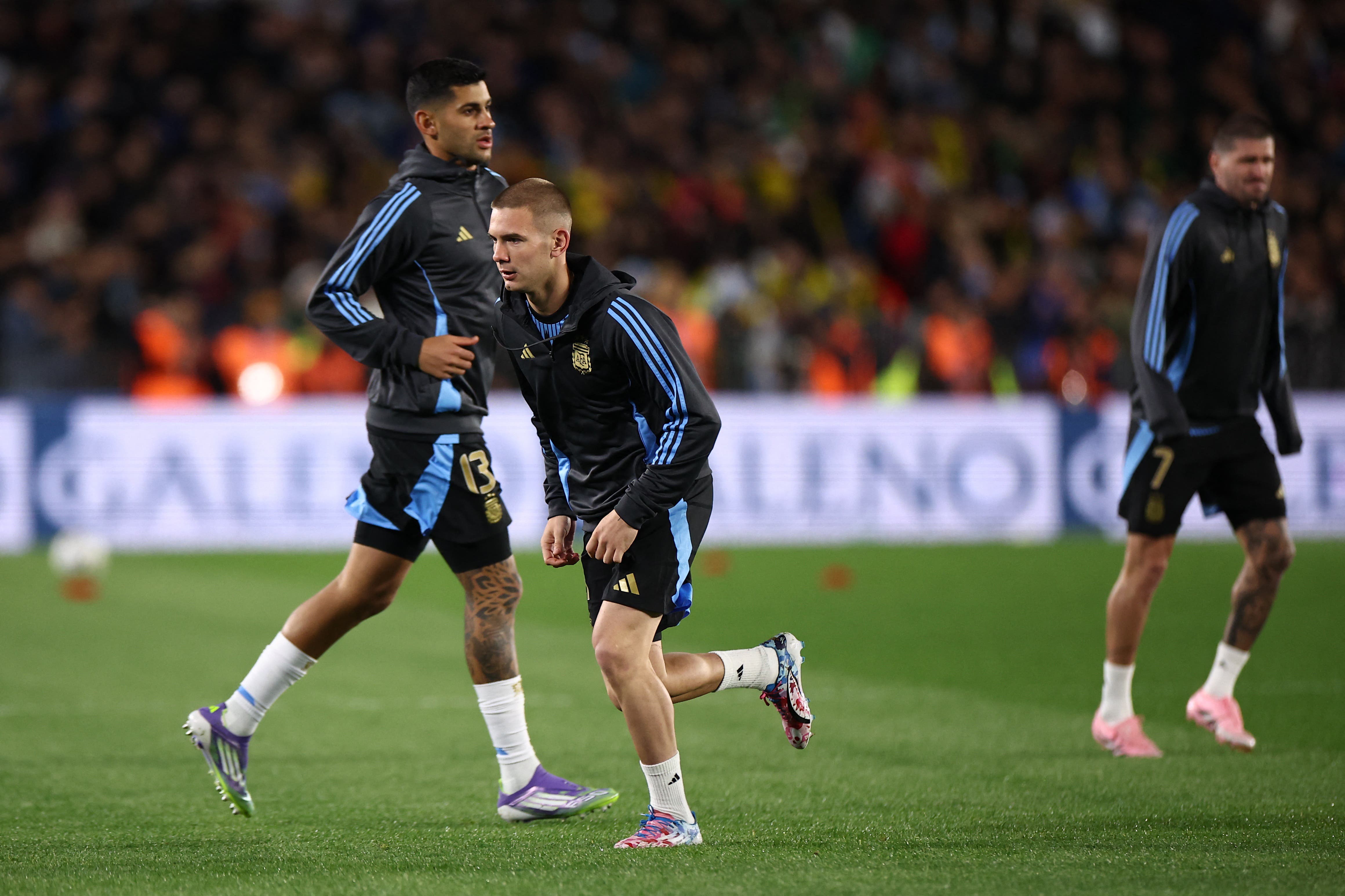 Soccer Football - World Cup - CONMEBOL Qualifiers - Argentina v Venezuela - Estadio Monumental, Buenos Aires, Argentina - September 4, 2025 Argentina's Franco Mastantuono during the warm up before the match REUTERS/Agustin Marcarian