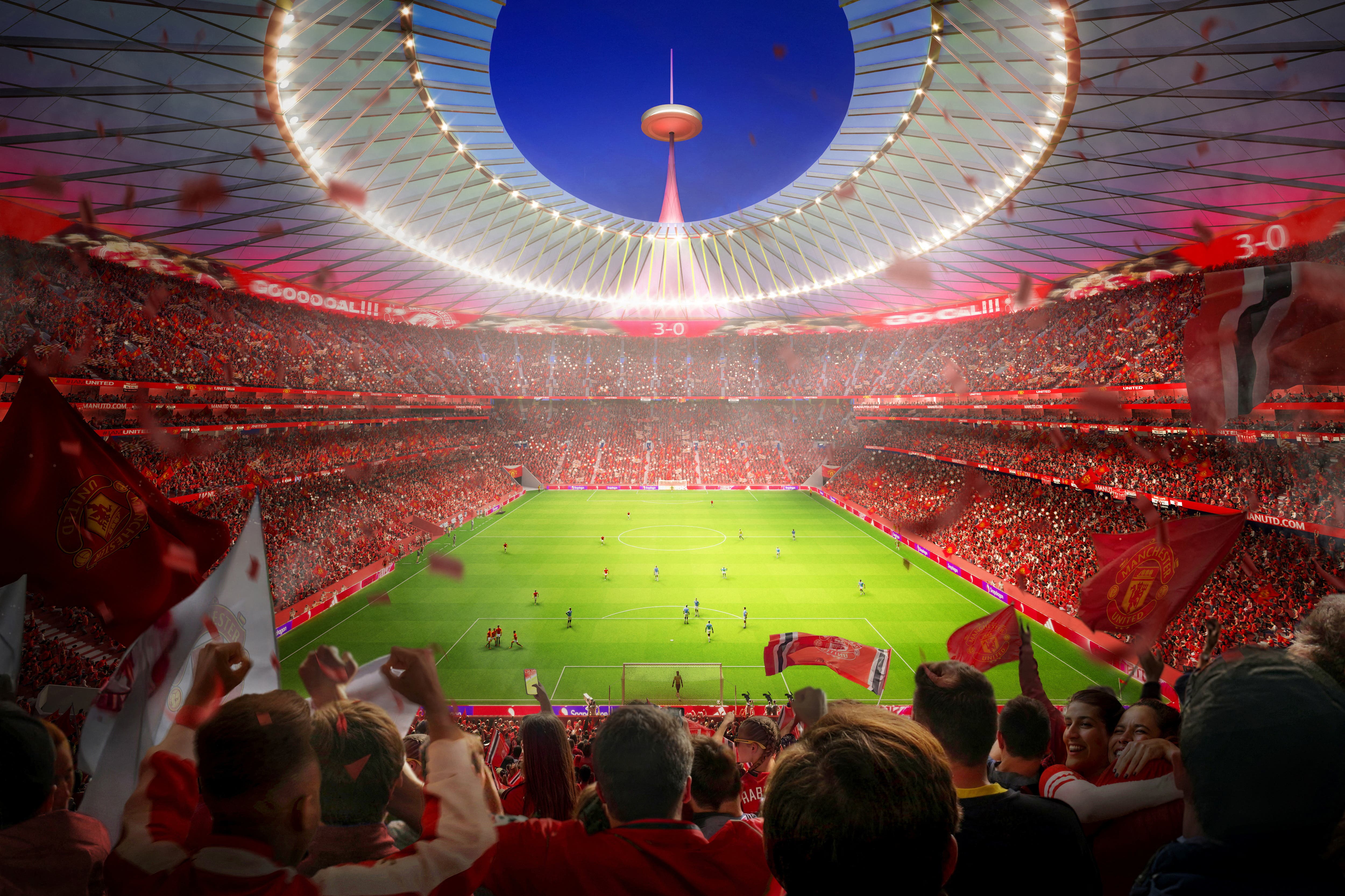 A render of the new Manchester United stadium