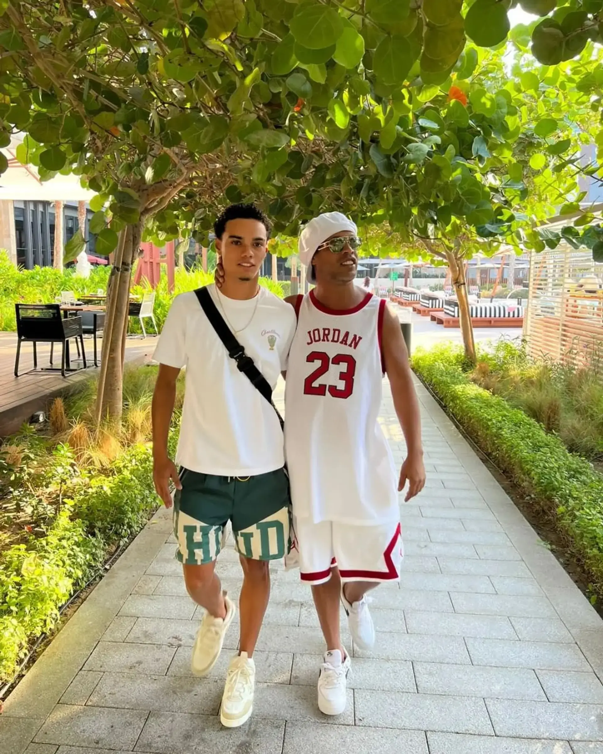 Ronaldinho with his son Joao Mendes.