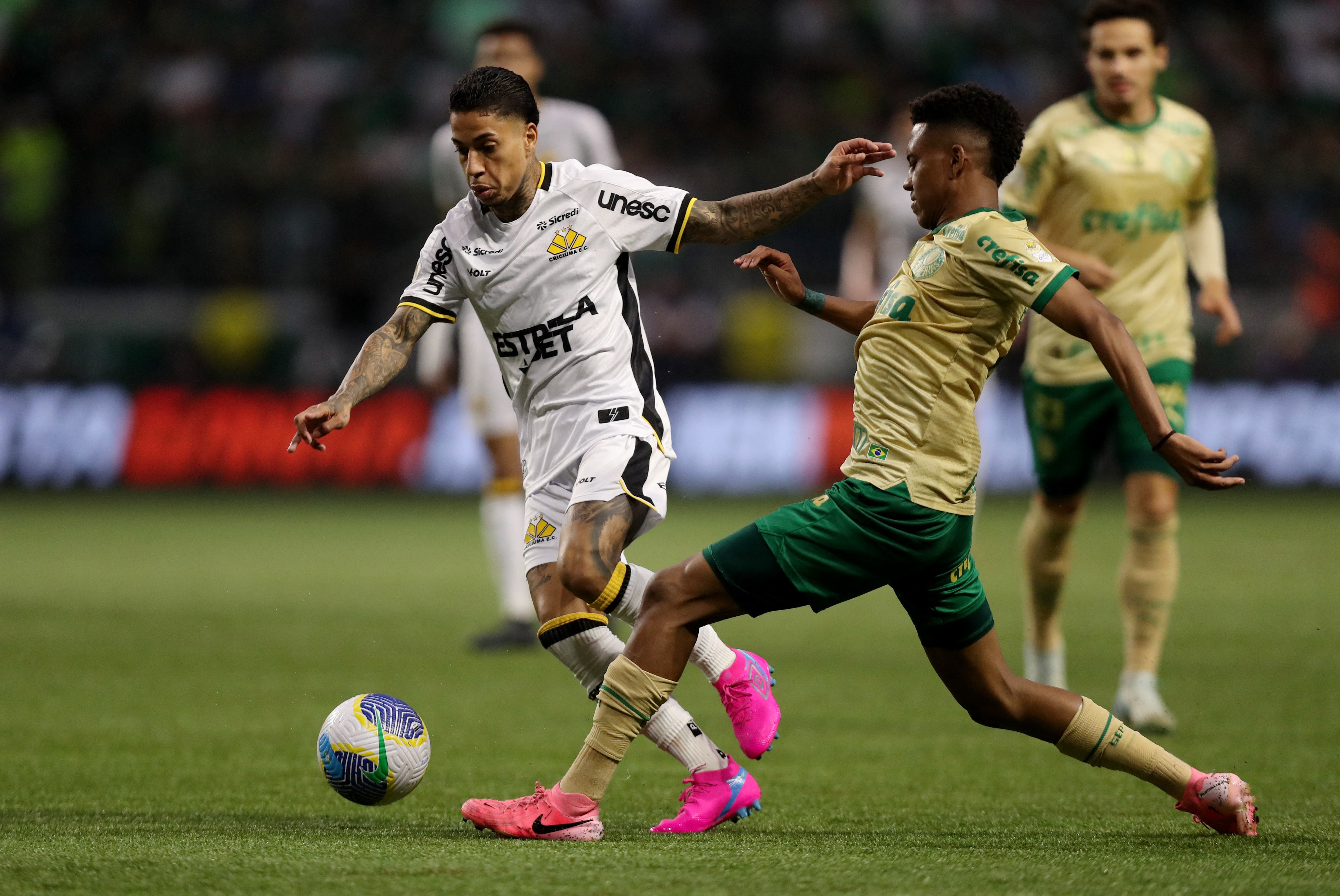 Estevao Willian in Palmeiras v Criciuma for Serie A.