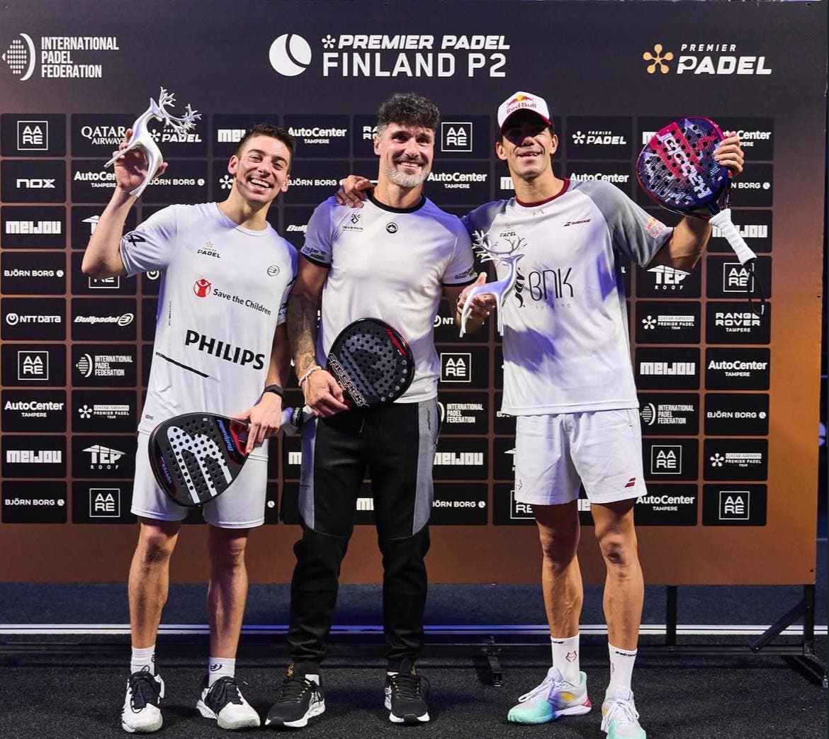 Di Nenno and Lebron celebrate winning Premier Padel Finland P2