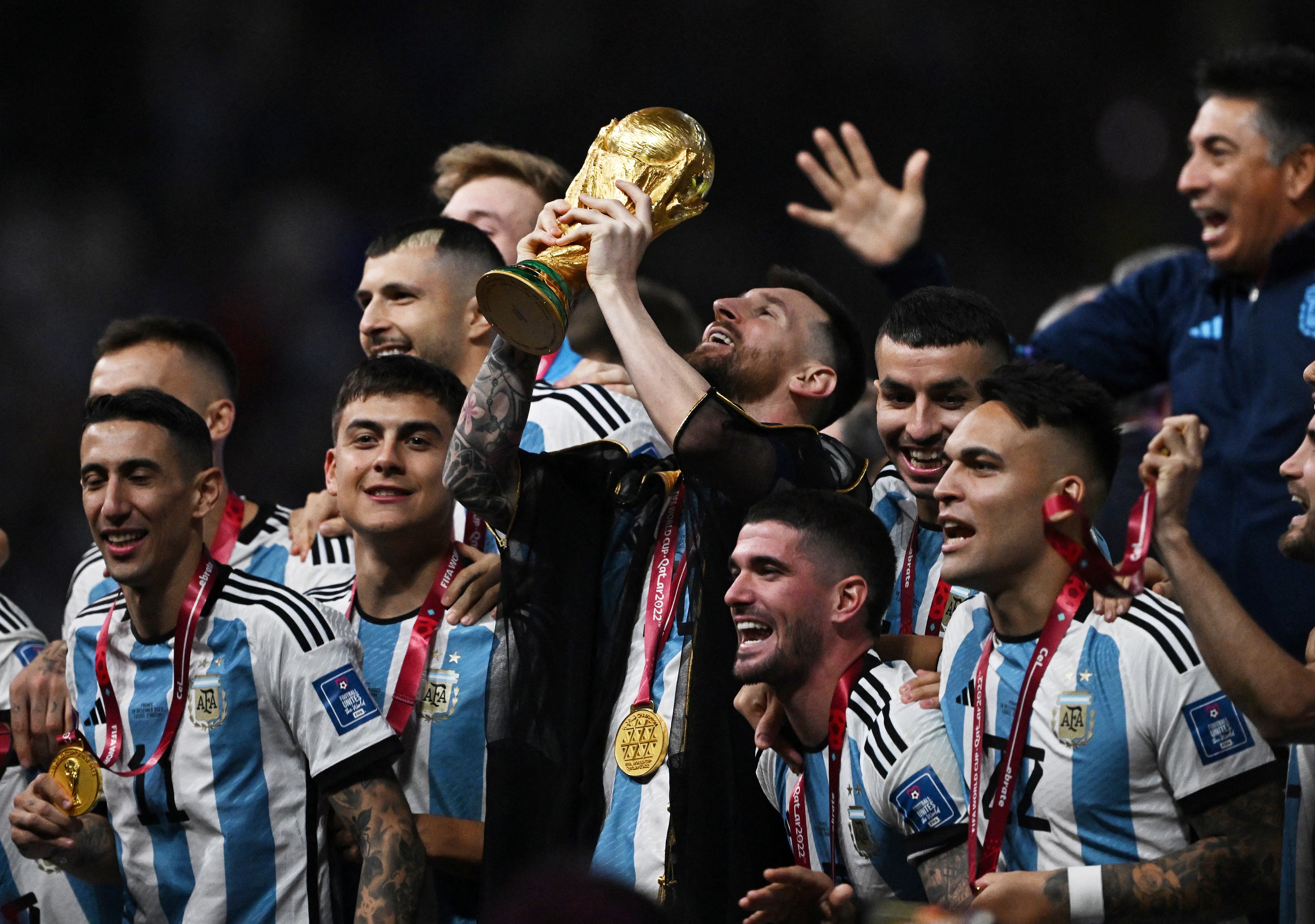 Messi at Lusail Stadium during World Cup.