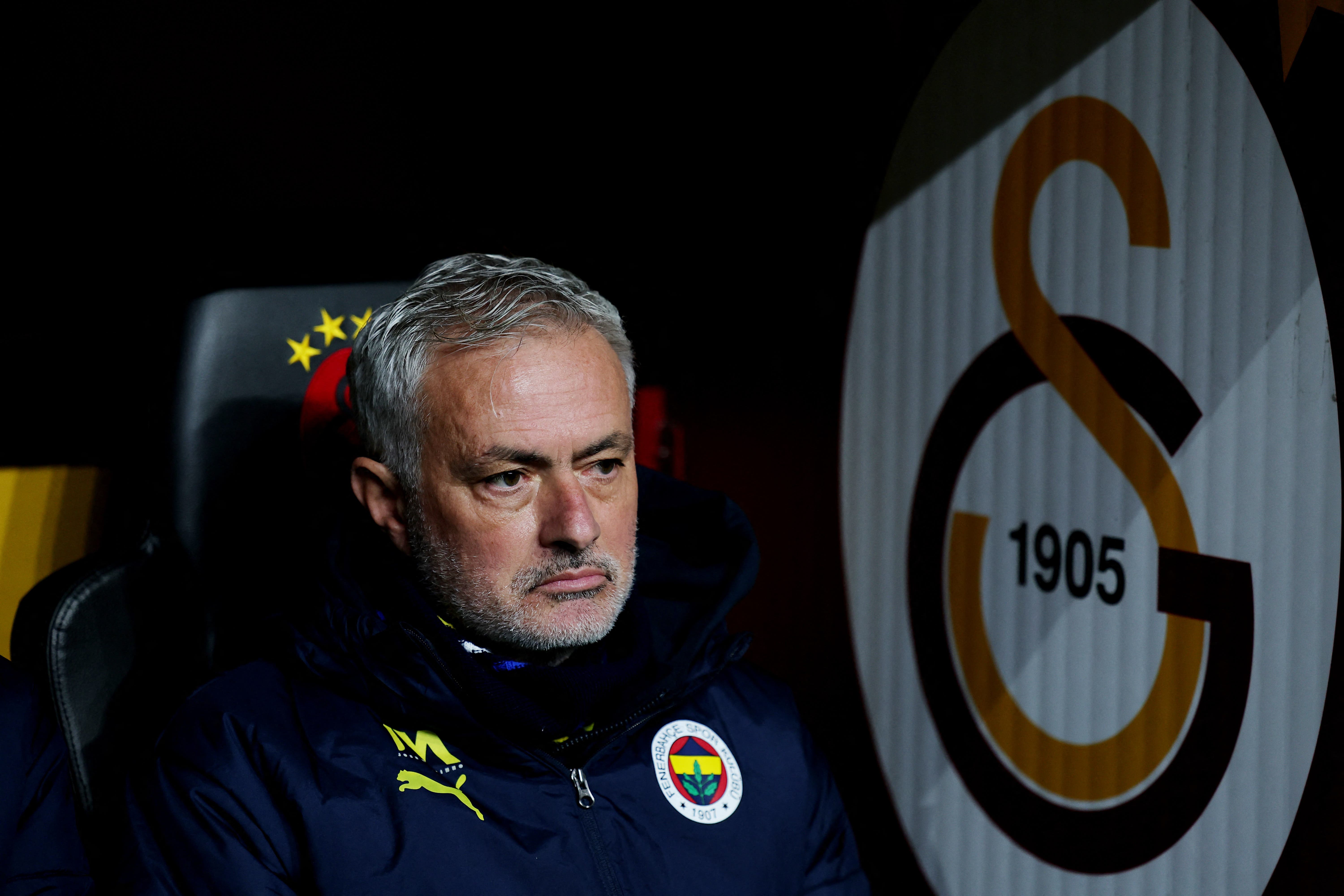 Fenerbahce coach Jose Mourinho is seen before the match