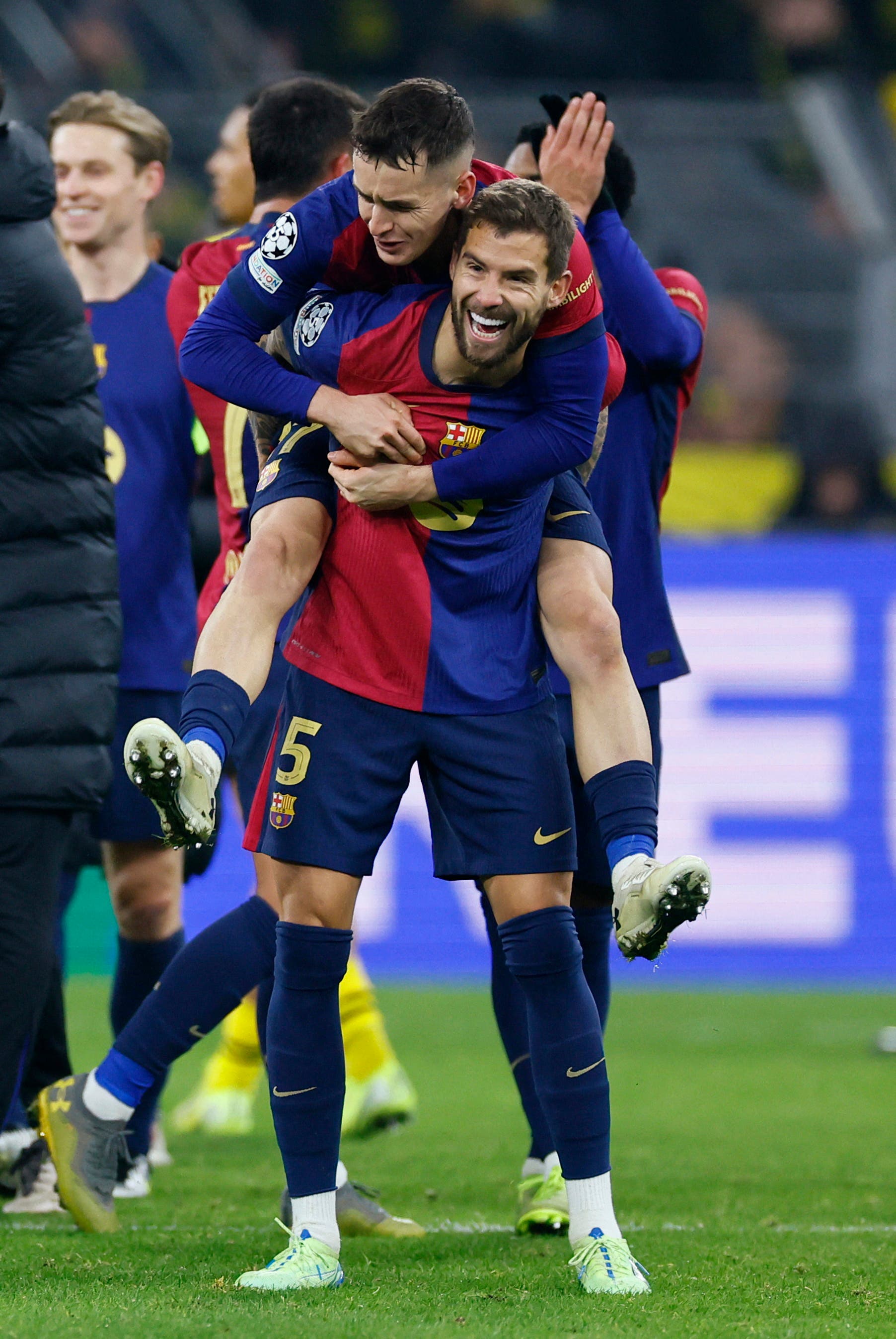 FC Barcelona's Inigo Martinez and Marc Casado