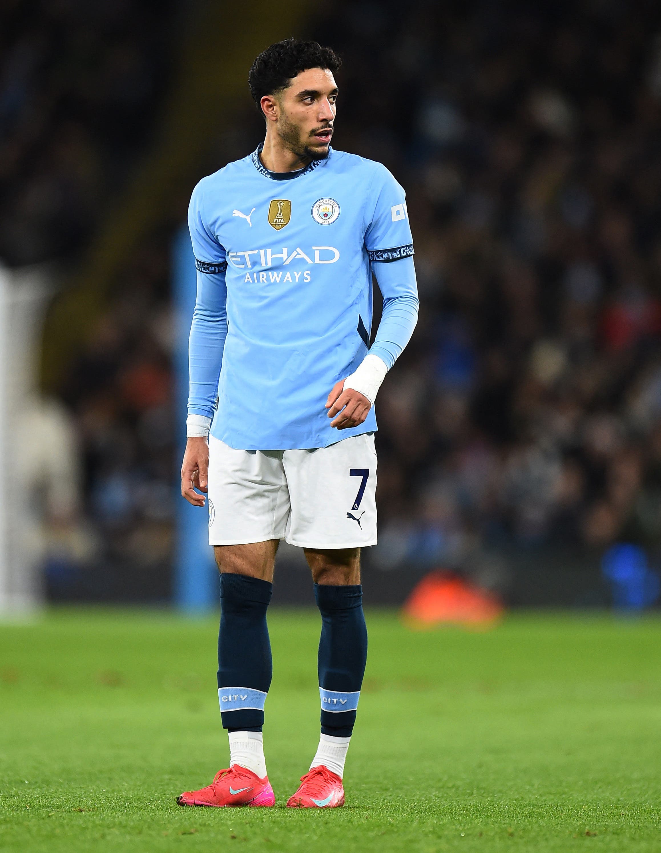 Omar Marmoush at his first game as a Manchester City player vs Chelsea