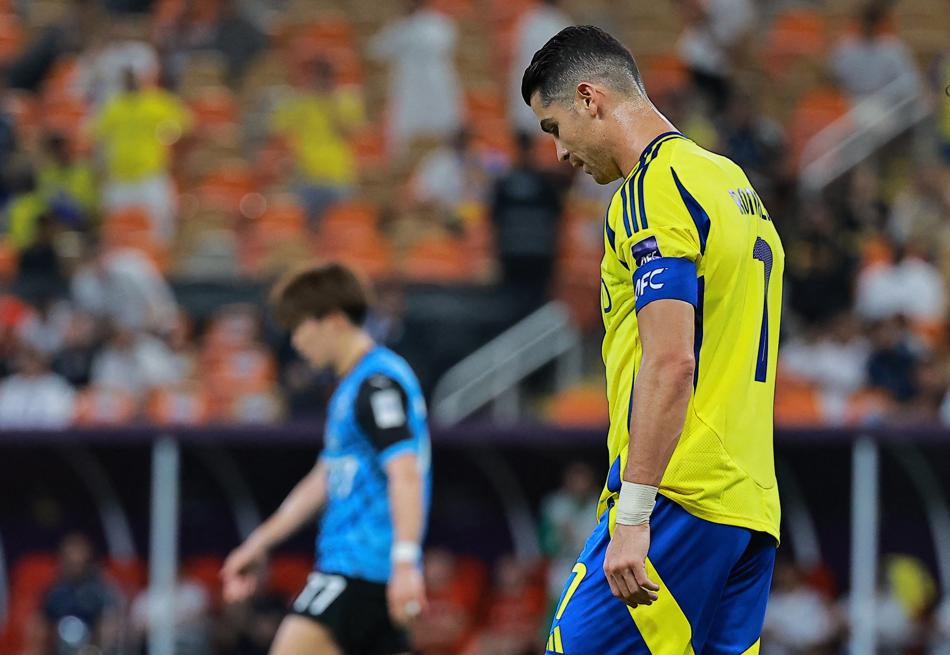 Al Nassr's Cristiano Ronaldo reacts 