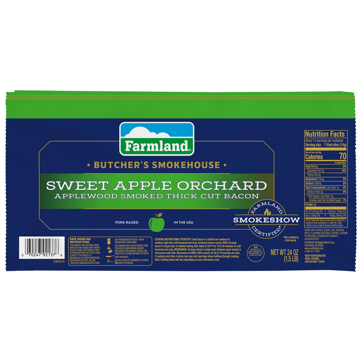 Butcher's Smokehouse Sweet Apple Orchard Bacon, Stackpack, 24oz