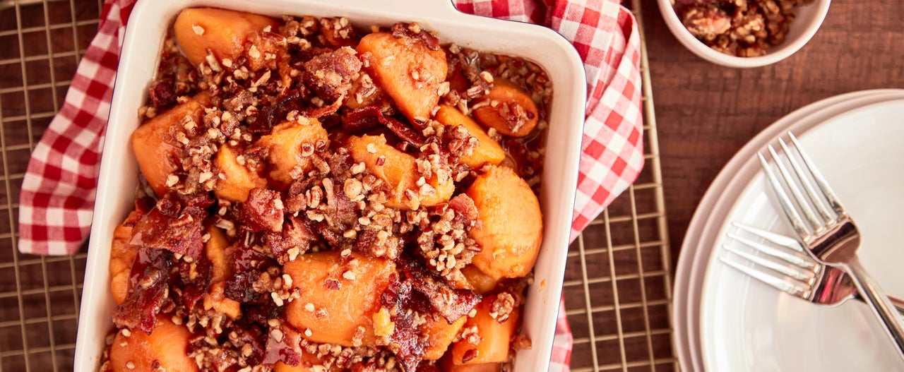 Candied Bacon Sweet Potatoes