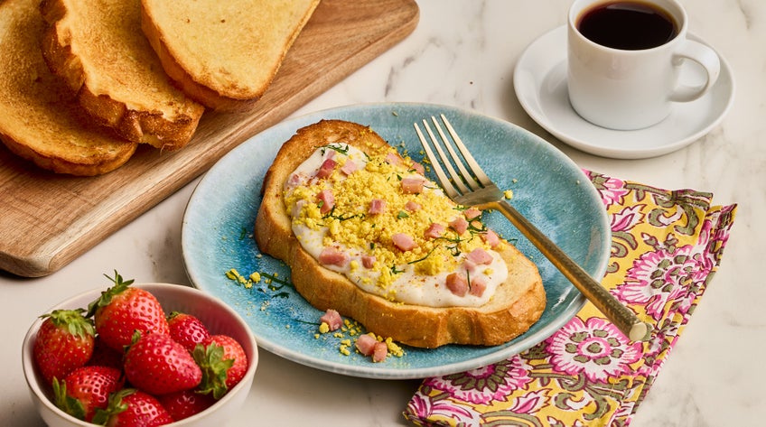 Goldenrod Eggs with Diced Ham