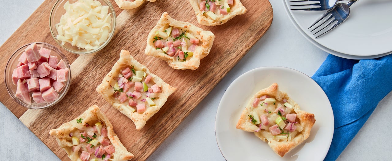Ham and Cheddar Pastry Pockets