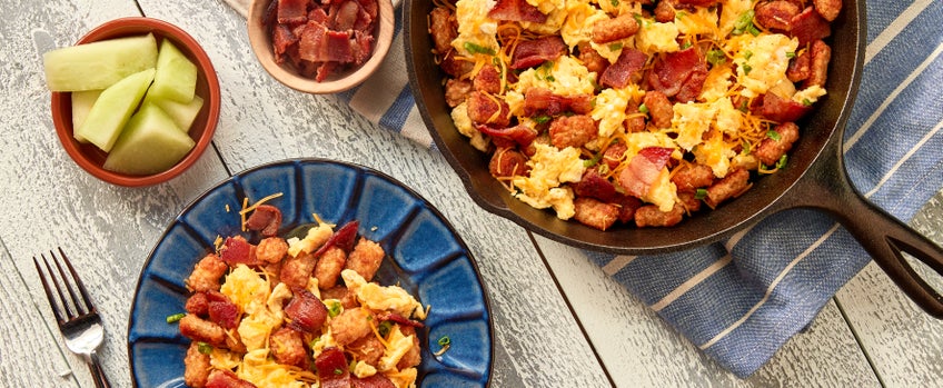 Loaded Crispy Breakfast Tots