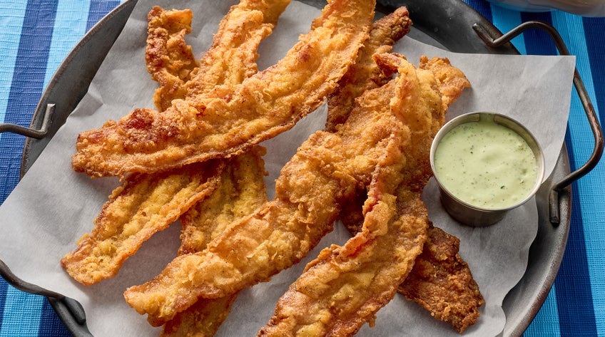 Fried Bacon with Green Chile Ranch