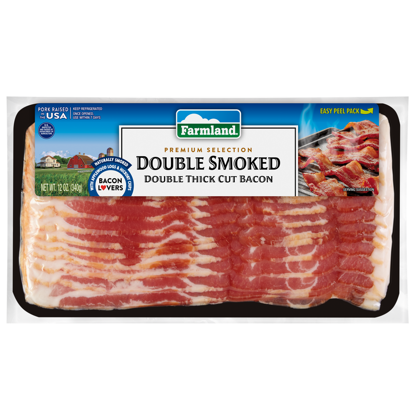 Premium Double Smoked Double Thick Cut Bacon, 12oz