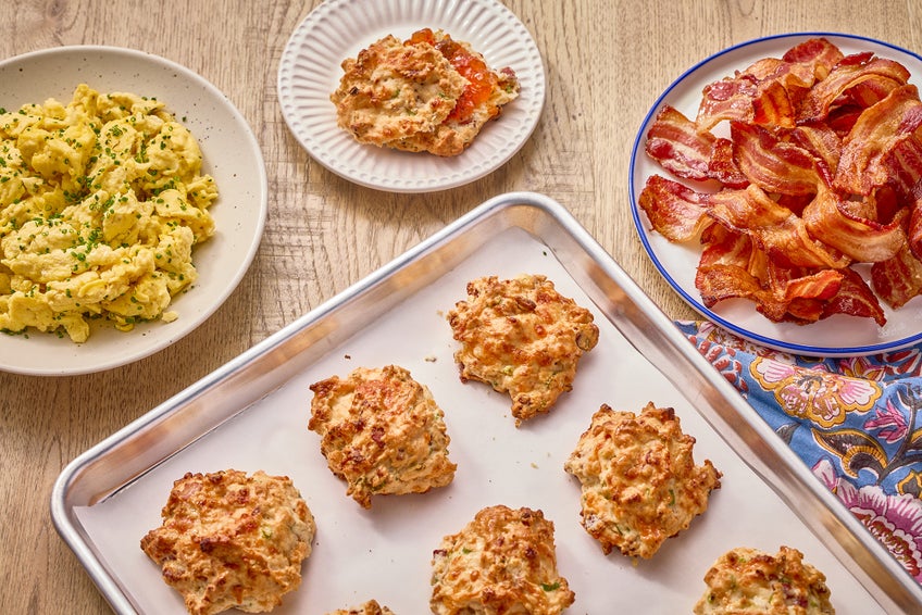 Cheddar Bacon Drop Biscuits 