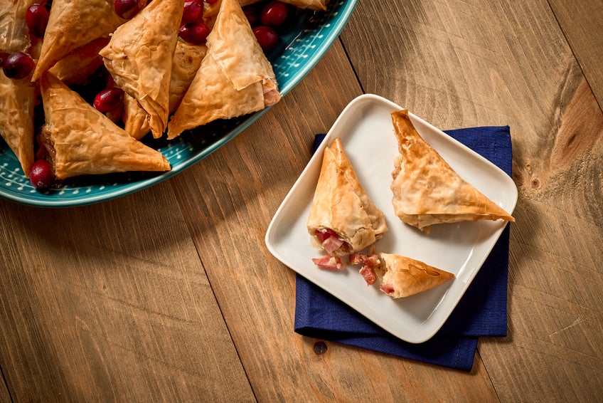 Ham, Brie and Cranberry Triangles