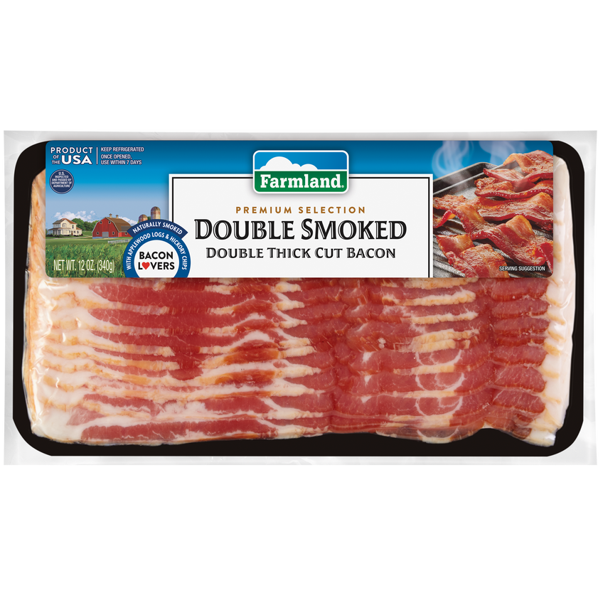 Premium Double Smoked Double Thick Cut Bacon, 12oz