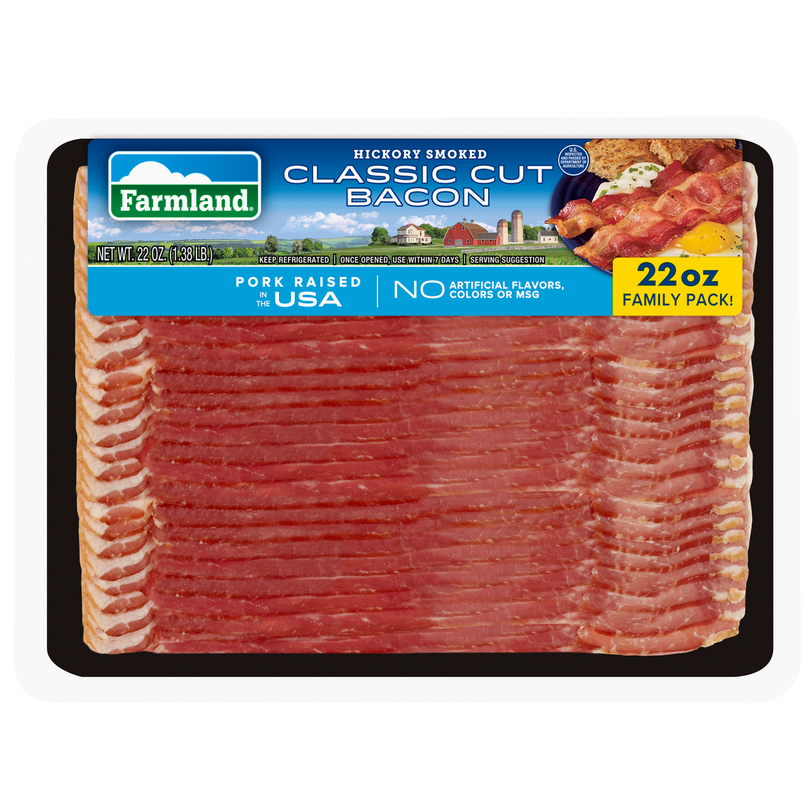 Hickory Smoked Classic Cut Bacon, Family Pack, 22oz