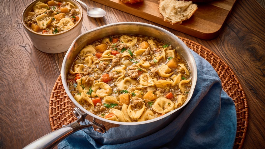 Tortellini and Sausage Soup with Root Vegetables