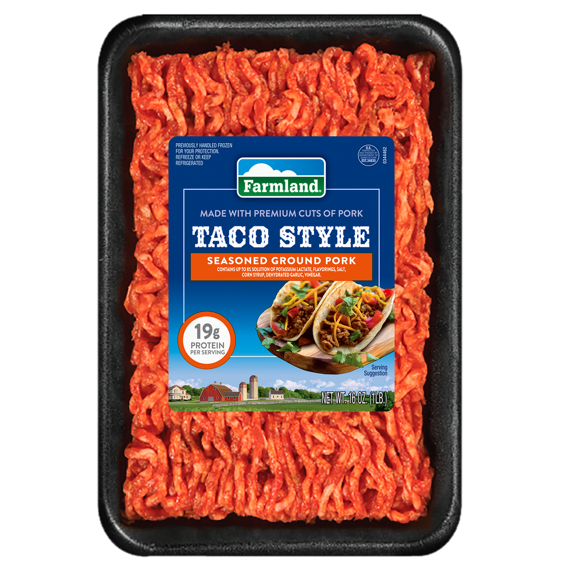 Taco Style Seasoned Ground Pork, 16oz