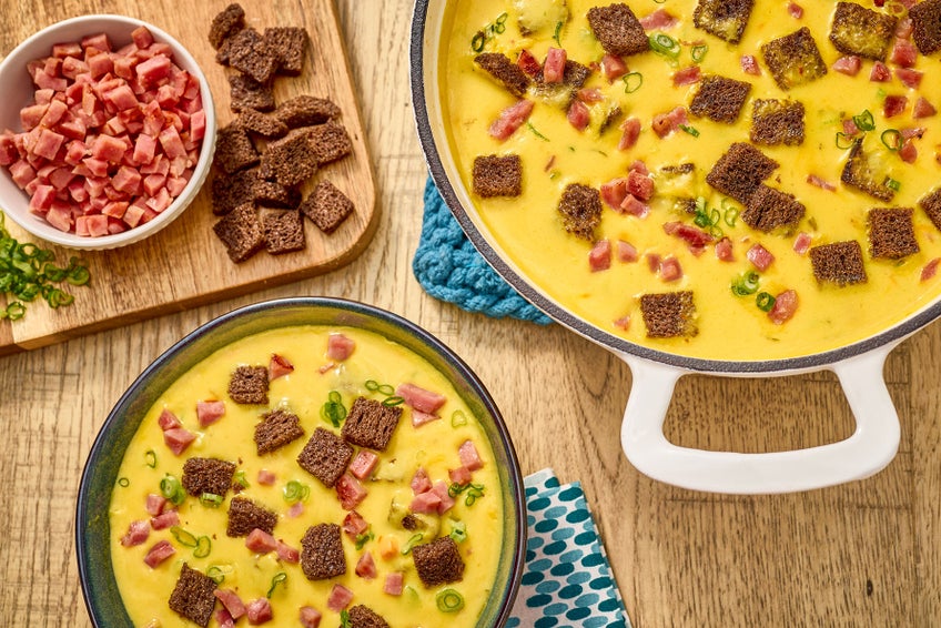 Ham and Beer Cheese Soup