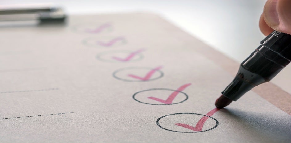 Red pen marking checklist