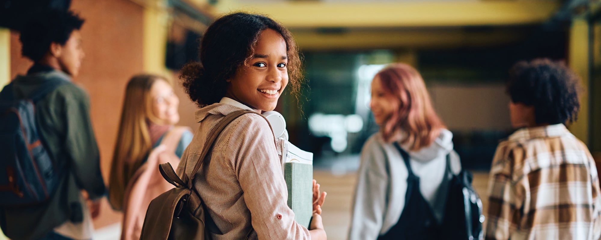 Girl smiling at school