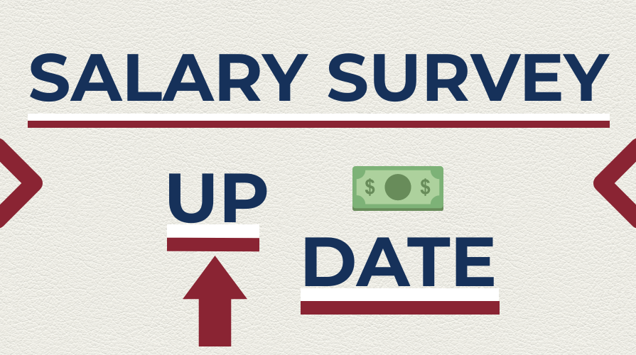 illustration of the phrase salary update with dollar. 