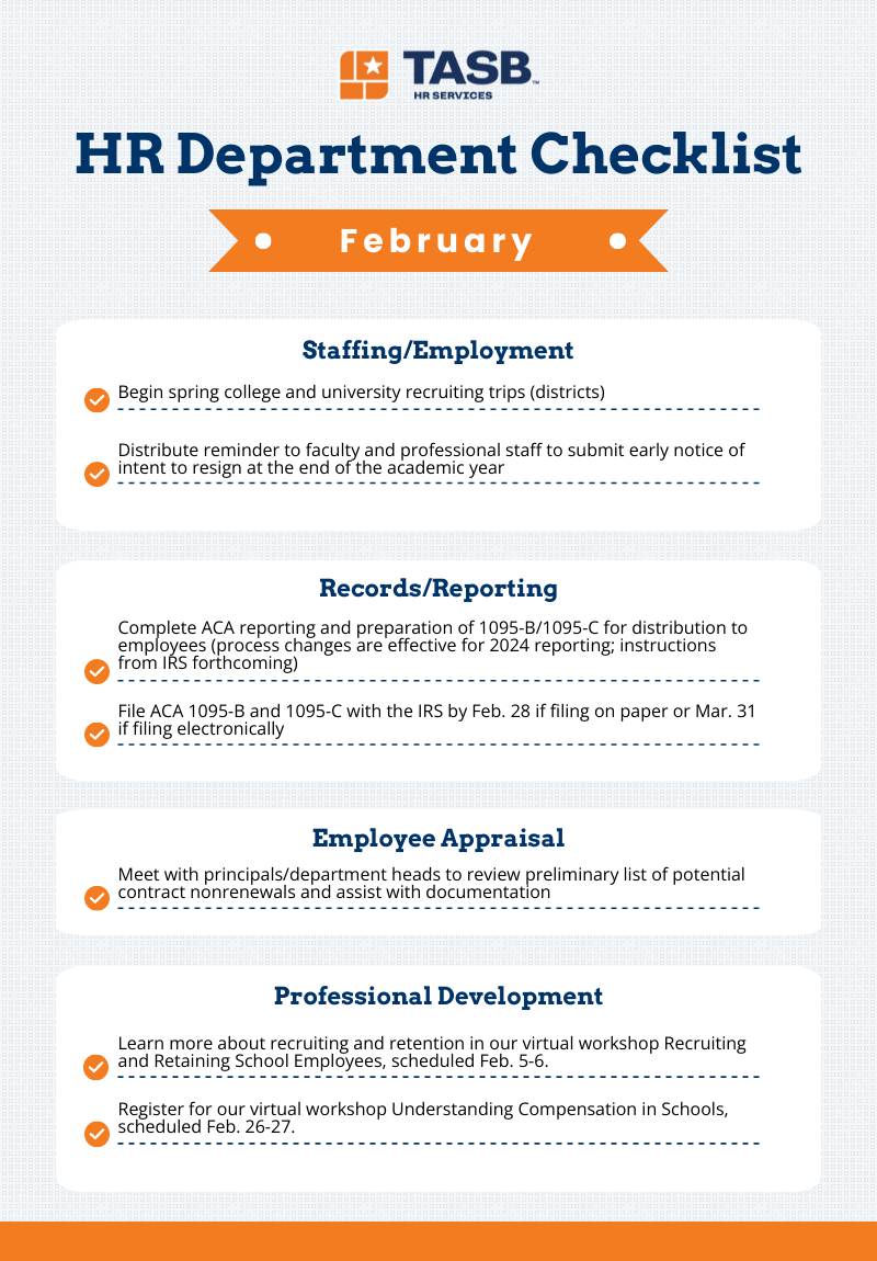 HR Department Checklist for February