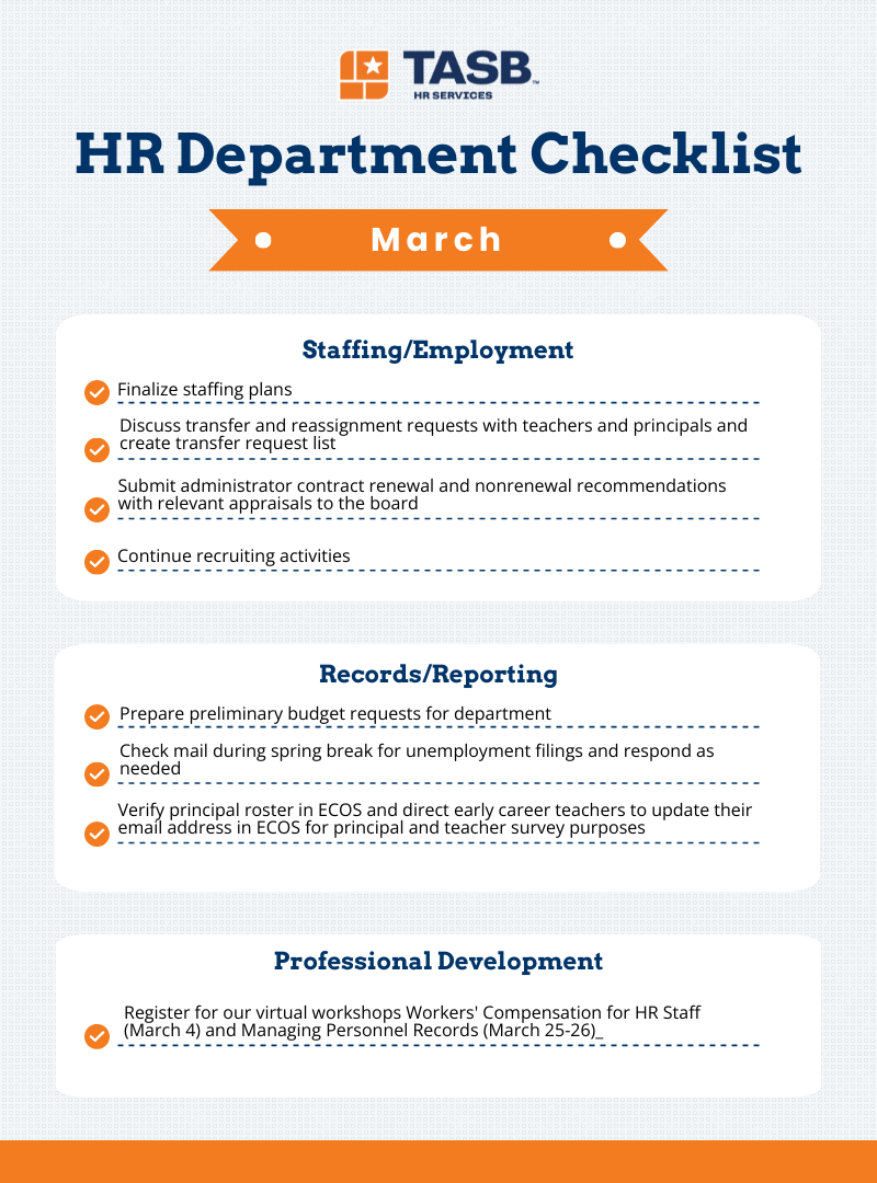HR Checklist for March 2026