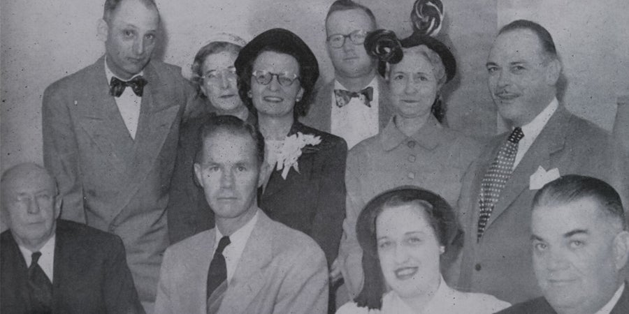 old black and white photo from 1951 of the Texas Committee of 10