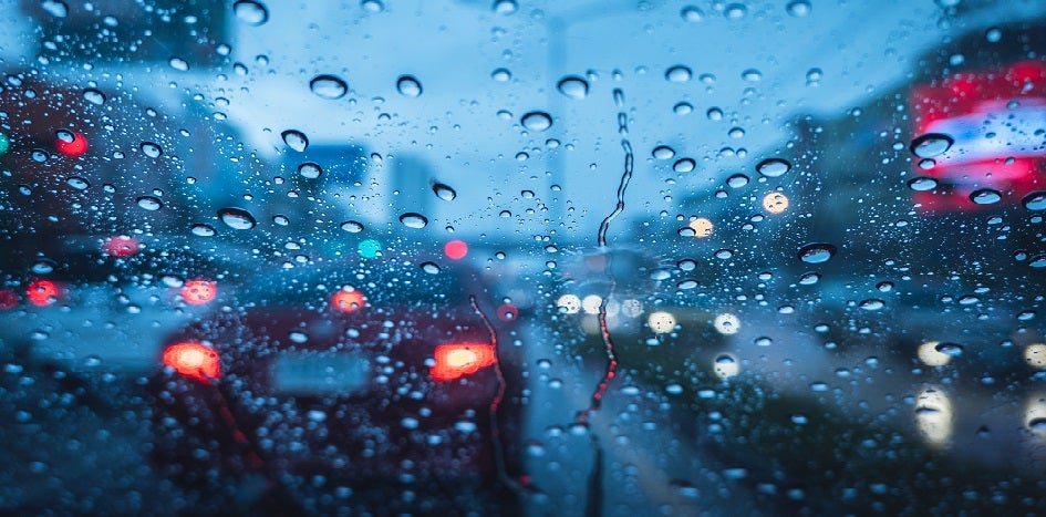 Rain on car window