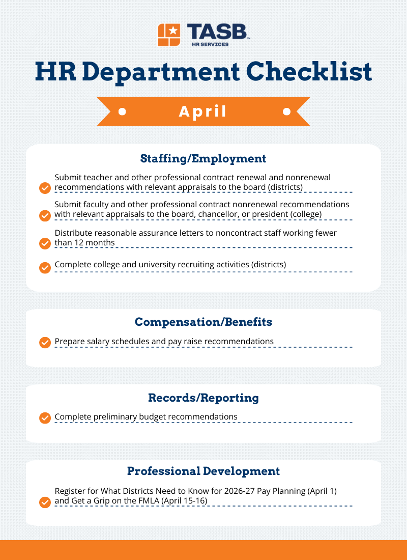 HR Checklist for April