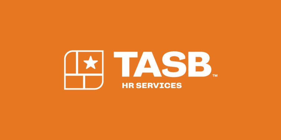 TASB HR Services white logo on orange background