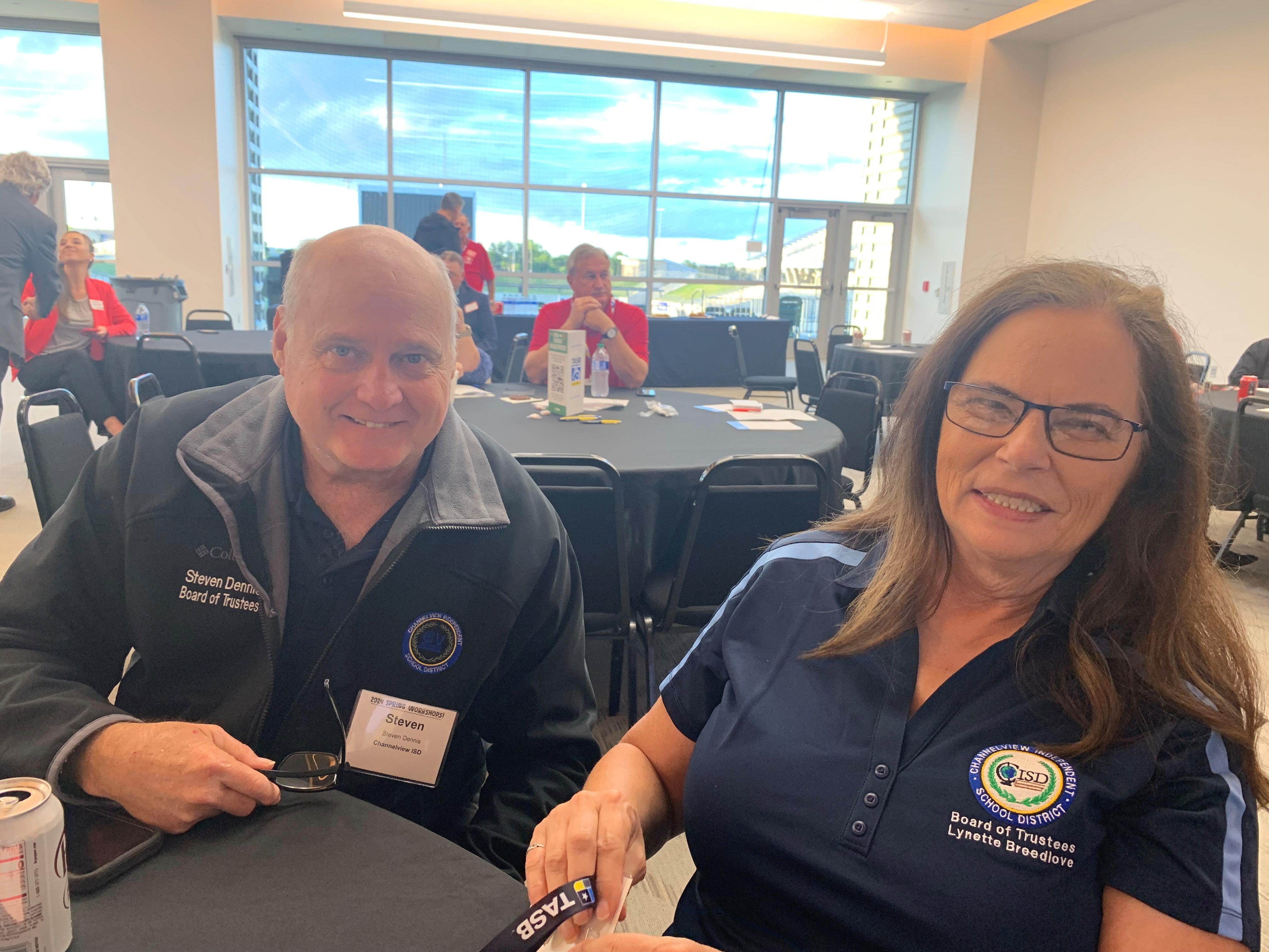 photo of Steven Dennis and Lynette Breedlove of Channelview ISD at Spring Workshop Houston on April 10, 2024